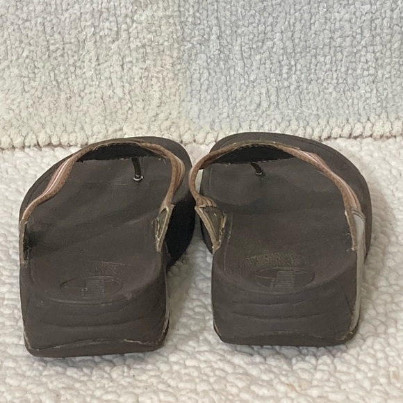 FITFLOP Oasis Brown Platform Wedge Thong Flip Flops Workout Walk Sandals - Sz 6 - Picture 5 of 13